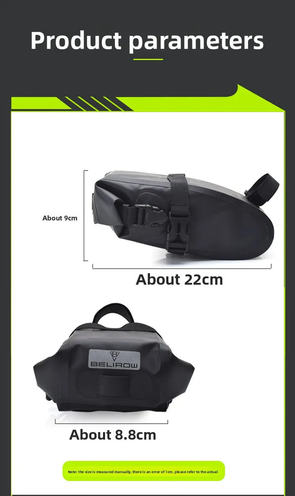 Waterproof bike saddle bag for MTB & road cycling