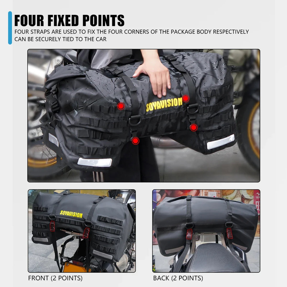 Waterproof motorcycle seat bag, travel luggage