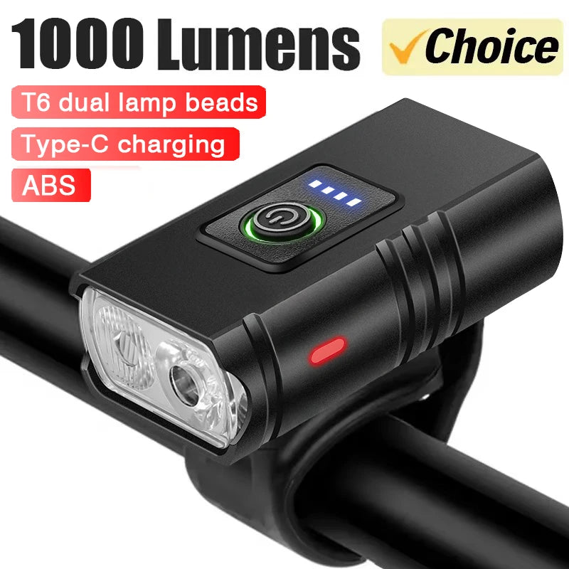 Waterproof USB Bike Headlight with Power Display