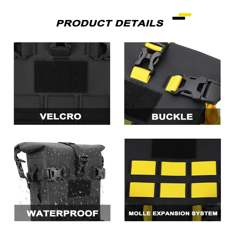Universal 8L waterproof motorcycle tool frame bag