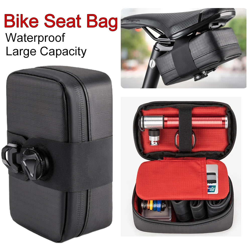 Bike Saddle Bag Strap-On Rear Seat Storage Bag