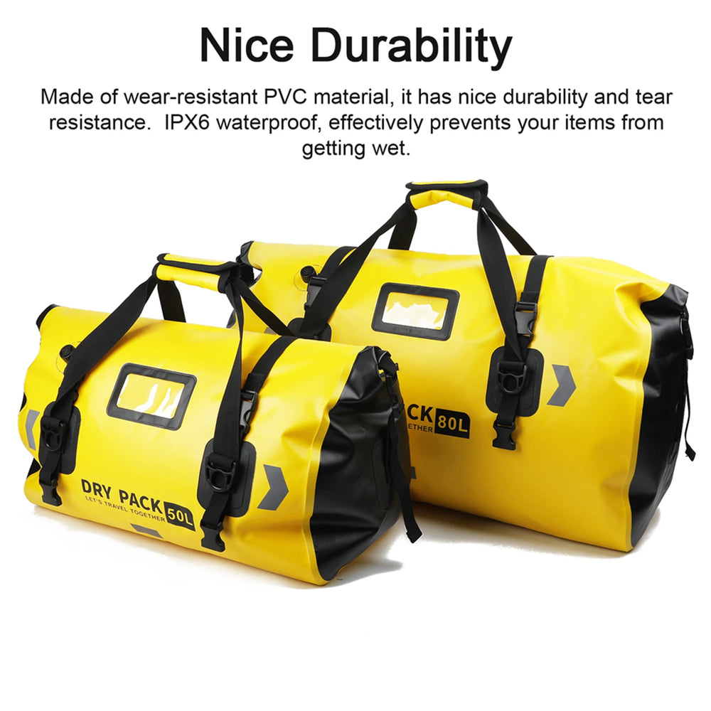 MARJAQE 50L waterproof motorcycle dry duffel bag