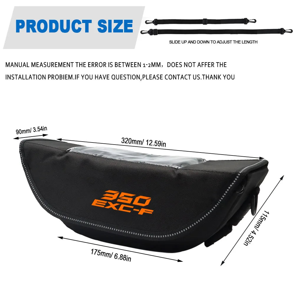 Motorcycle handlebar bag, waterproof & dustproof