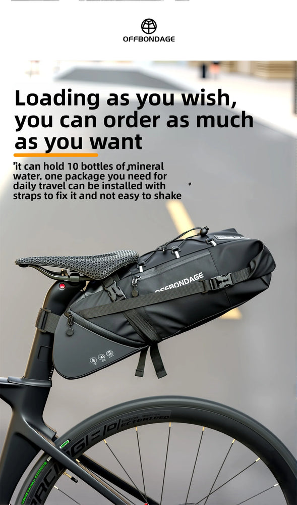OFFBONDAGE 15L Foldable Rear Bike Saddle Bag