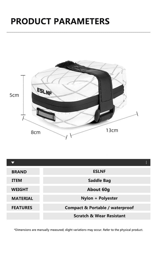 Waterproof Bicycle Saddle Bag Reflective Rear Storage