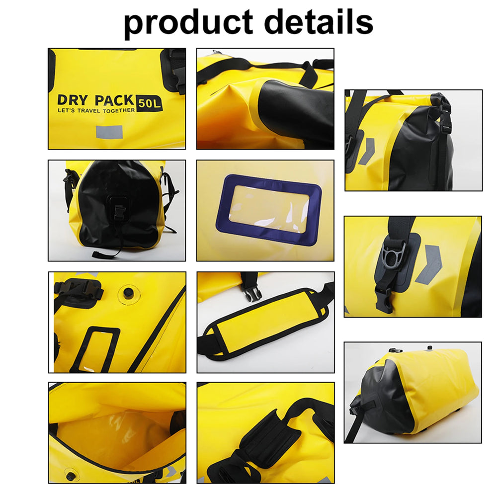 MARJAQE 50L waterproof motorcycle dry duffel bag