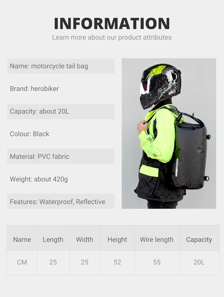 Motorcycle Outdoor Travel Backpack 20L Waterproof