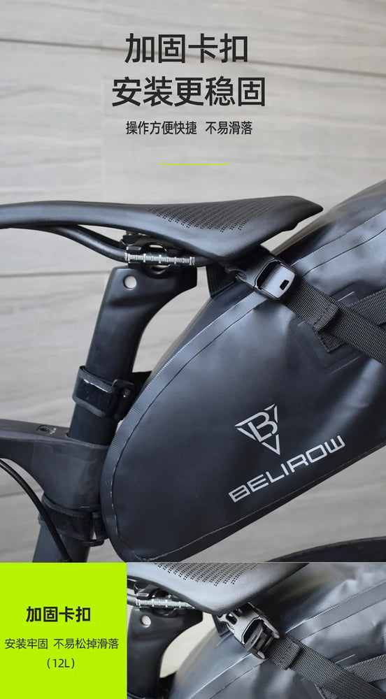 Waterproof bike saddle bag for MTB & road cycling