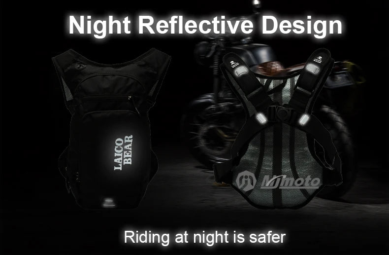 LAICO BEAR Motorcycle Hydration Backpack Reflective