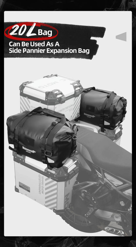 20–65L motorcycle back seat bag, waterproof MOLLE