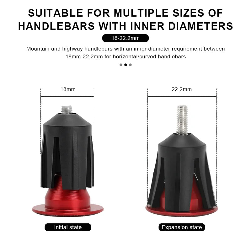 1 Pair Bicycle Handlebar End Plugs Alloy Caps