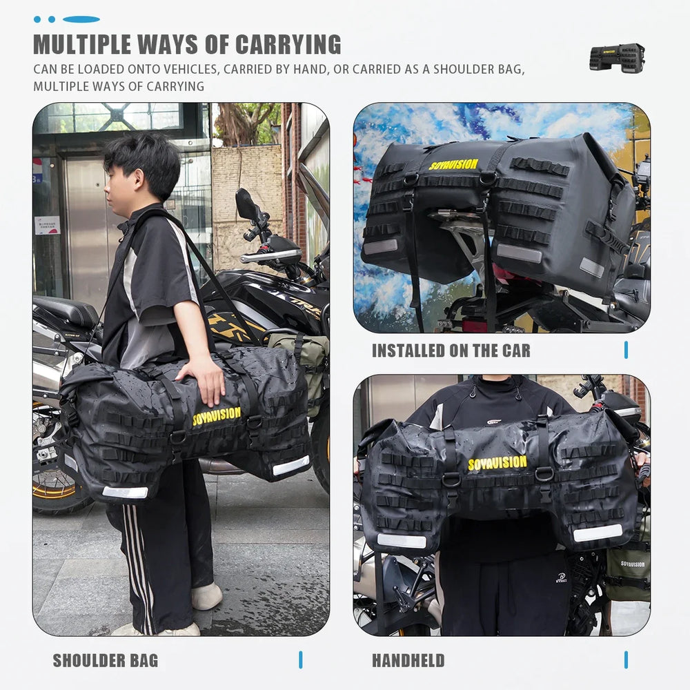 Waterproof motorcycle seat bag, travel luggage