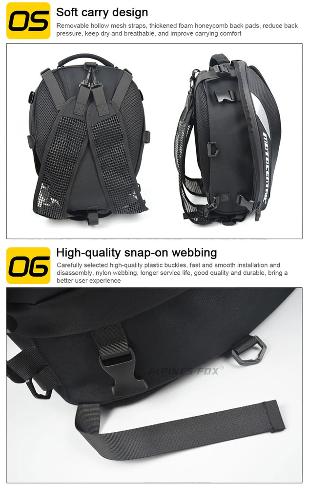 37L waterproof motorcycle rear seat bag, durable