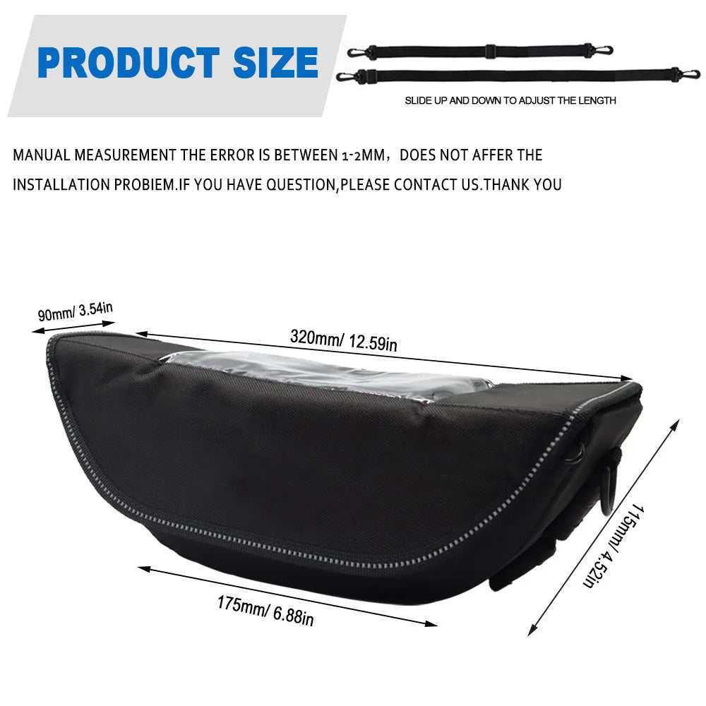 Motorcycle handlebar bag, waterproof & dustproof