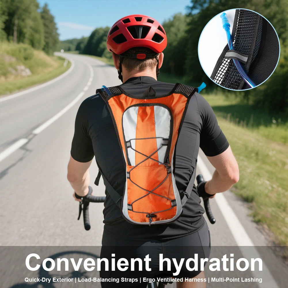 Hydration backpack 2L, lightweight for cycling & hiking