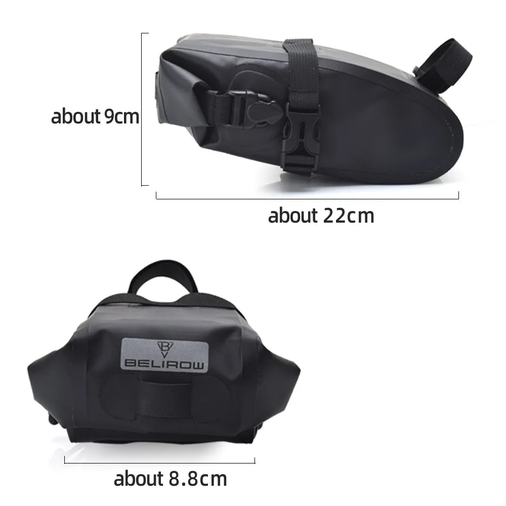 Waterproof bike saddle bag for MTB & road cycling