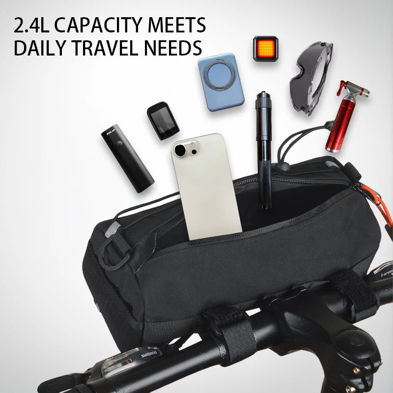 Bike Handlebar Front Storage Roll Bag for Cycling