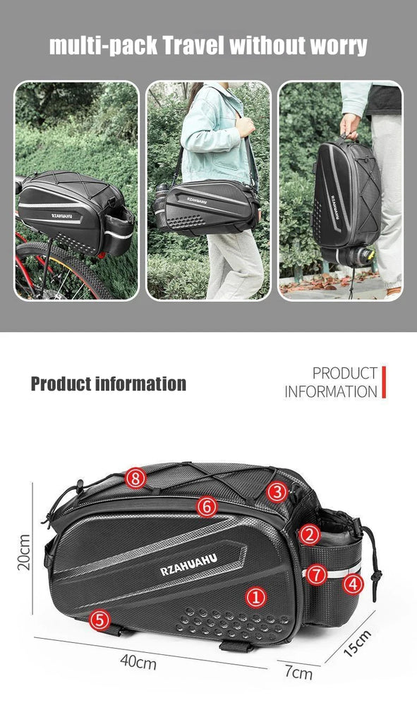 Large Capacity Bike Rear Carrier Bag Waterproof