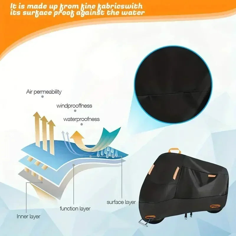 Waterproof Motorcycle Cover UV Protection Polyester