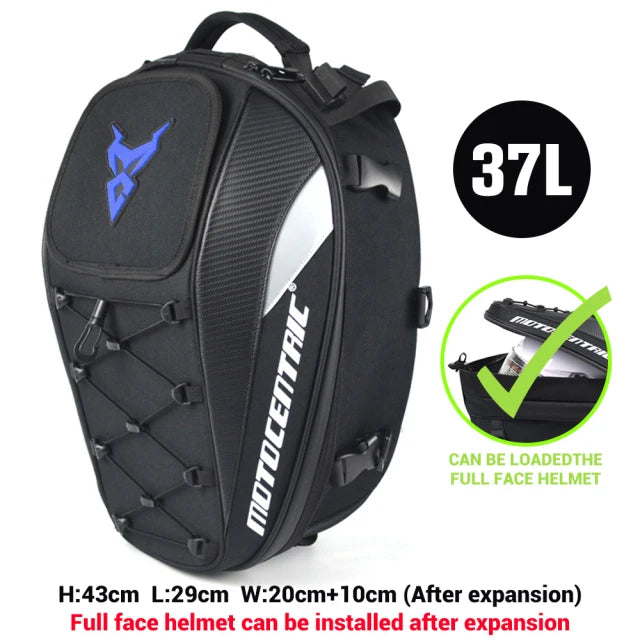 37L waterproof motorcycle rear seat bag, durable