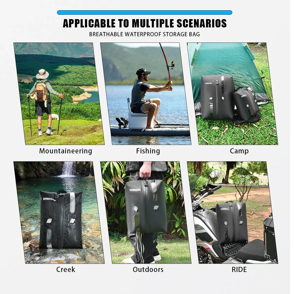 Waterproof motorcycle seat bag, travel luggage