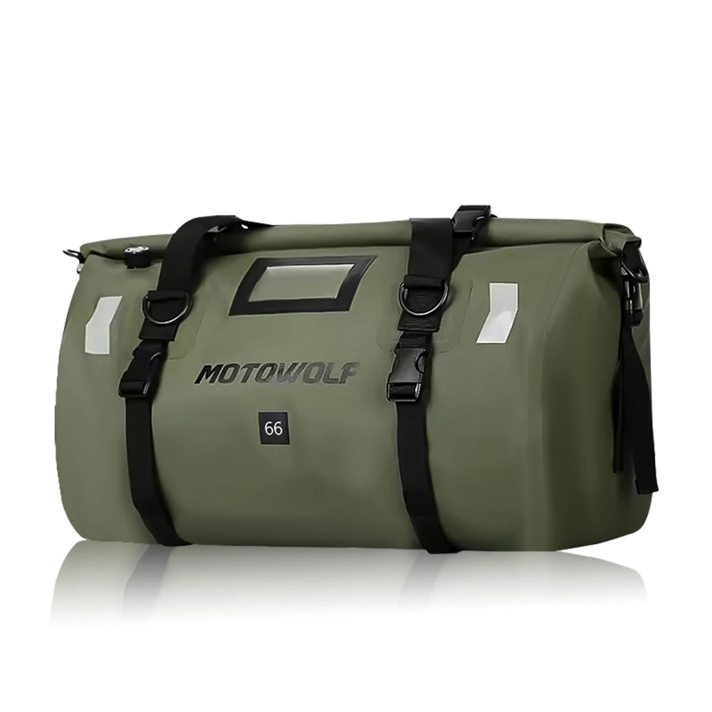 Waterproof motorcycle tail bag, 20–66L travel pack