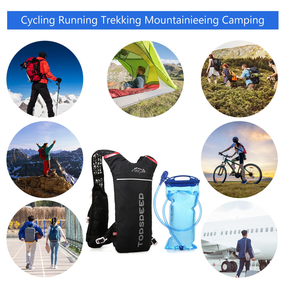 2L Hydration Backpack, Lightweight for Running & Cycling