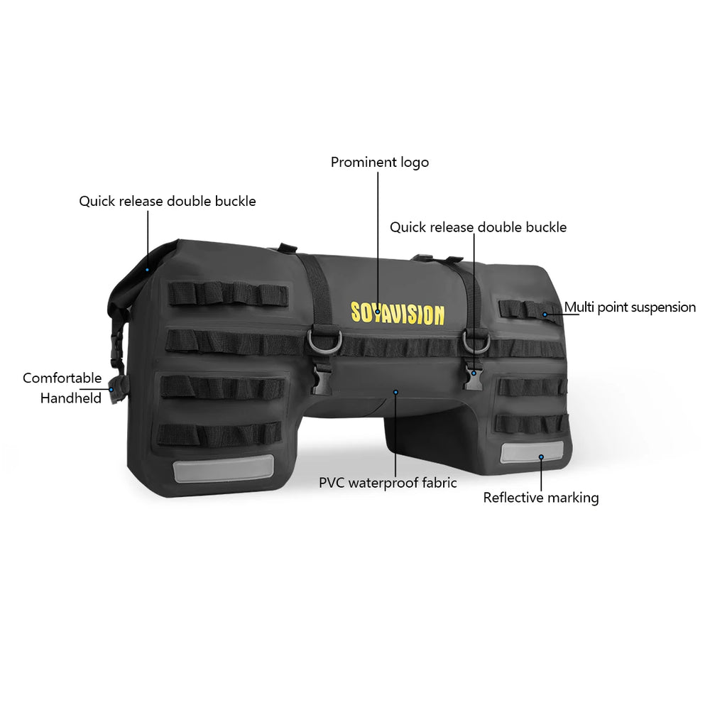Waterproof motorcycle seat bag, travel luggage