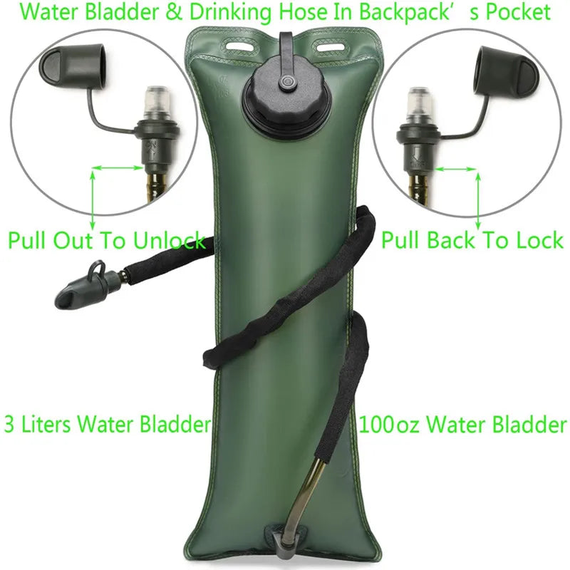 Tactical Hydration Backpack 3L Bladder Waterproof