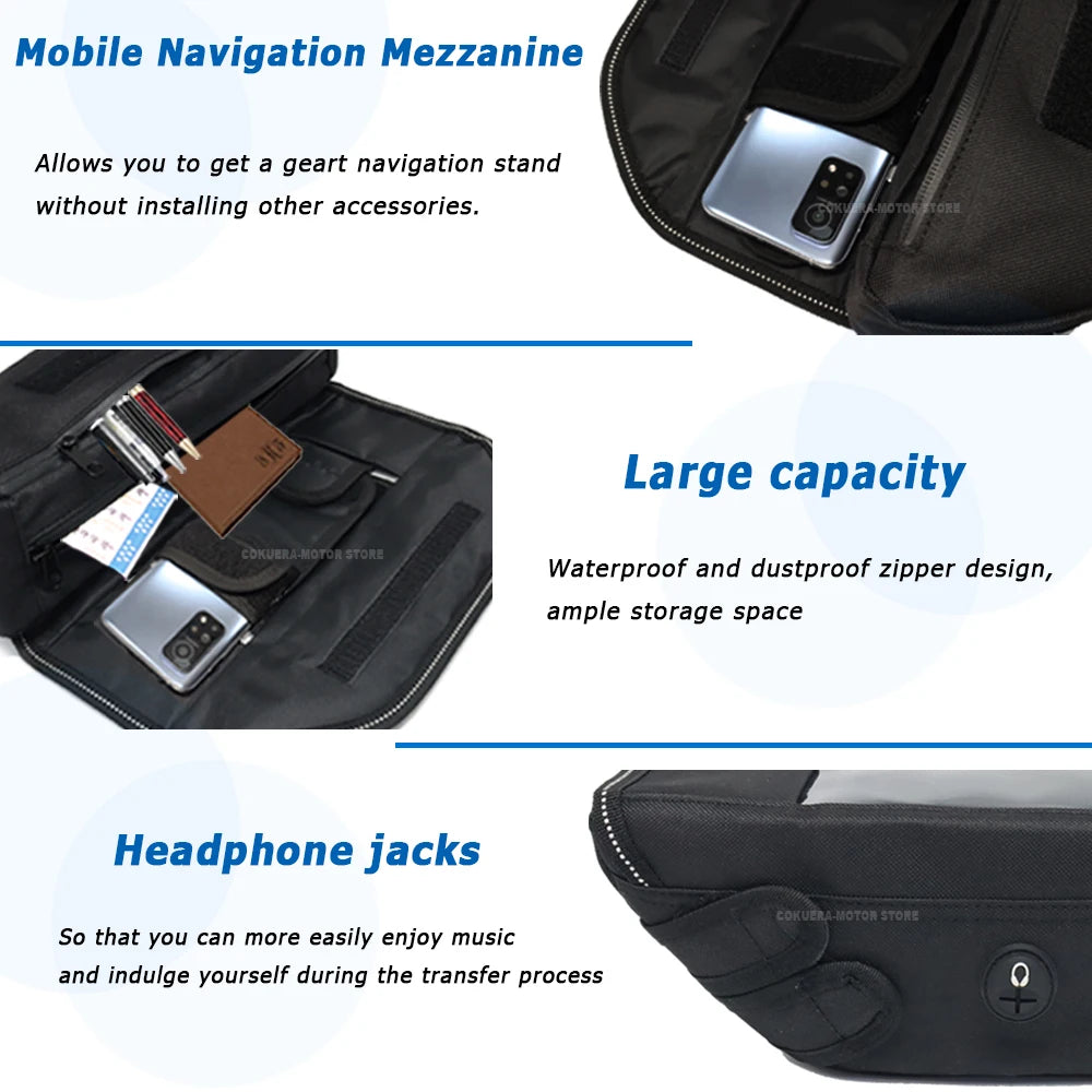 Motorcycle handlebar bag, waterproof & dustproof