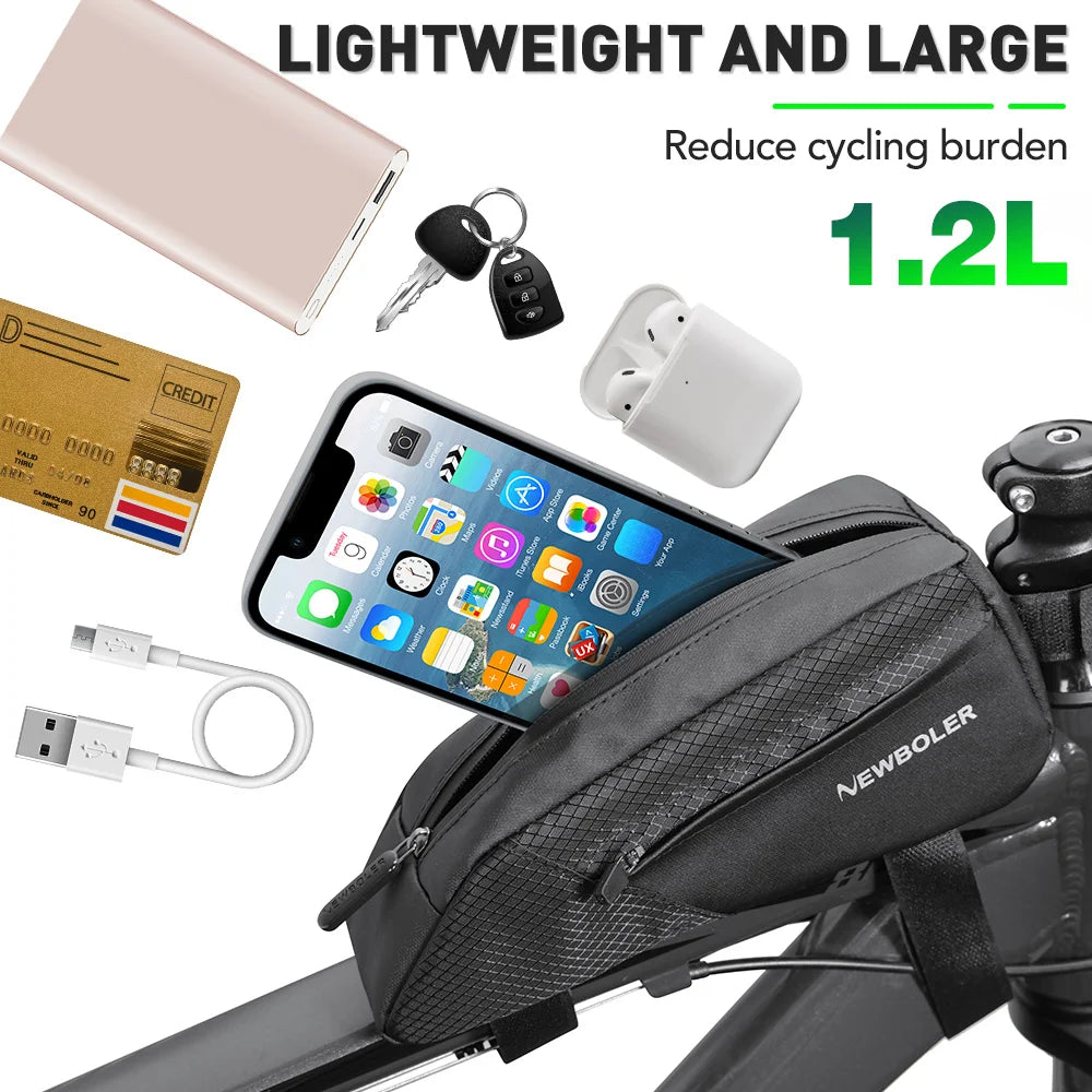 Waterproof Bike Frame Bag Top Tube Large Capacity