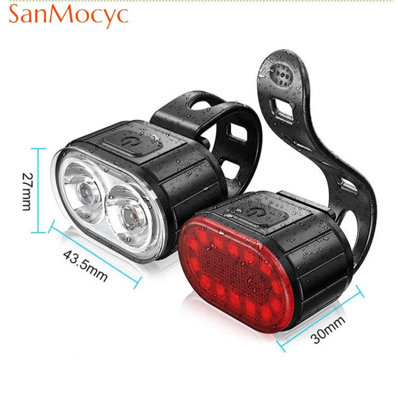 Waterproof LED Bike Headlight & Taillight Set