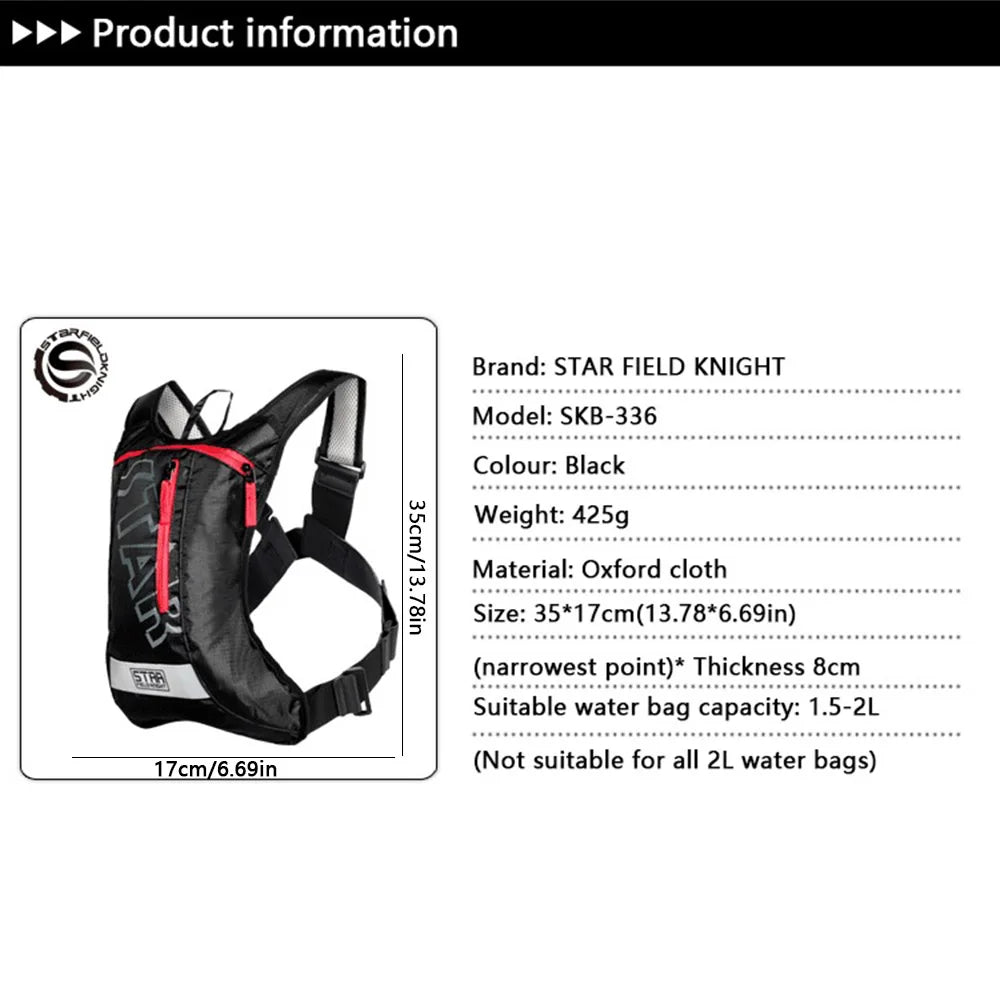 Hydration backpack 2L for cycling, motocross & hiking
