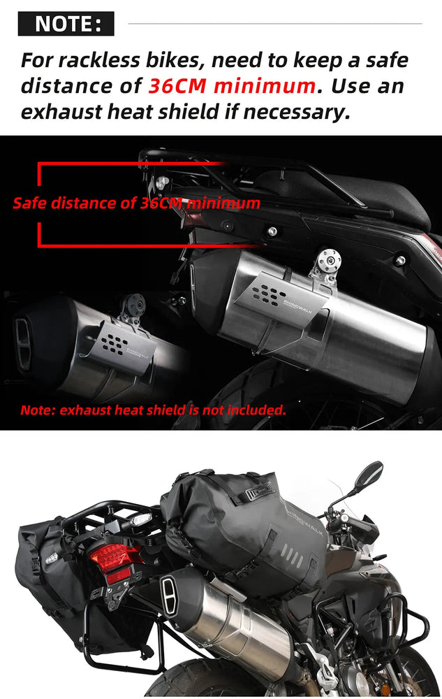 Rhinowalk waterproof motorcycle pannier bags 18–48L