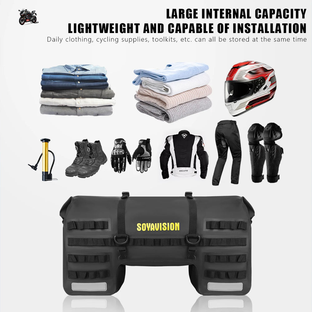 Waterproof motorcycle seat bag, travel luggage