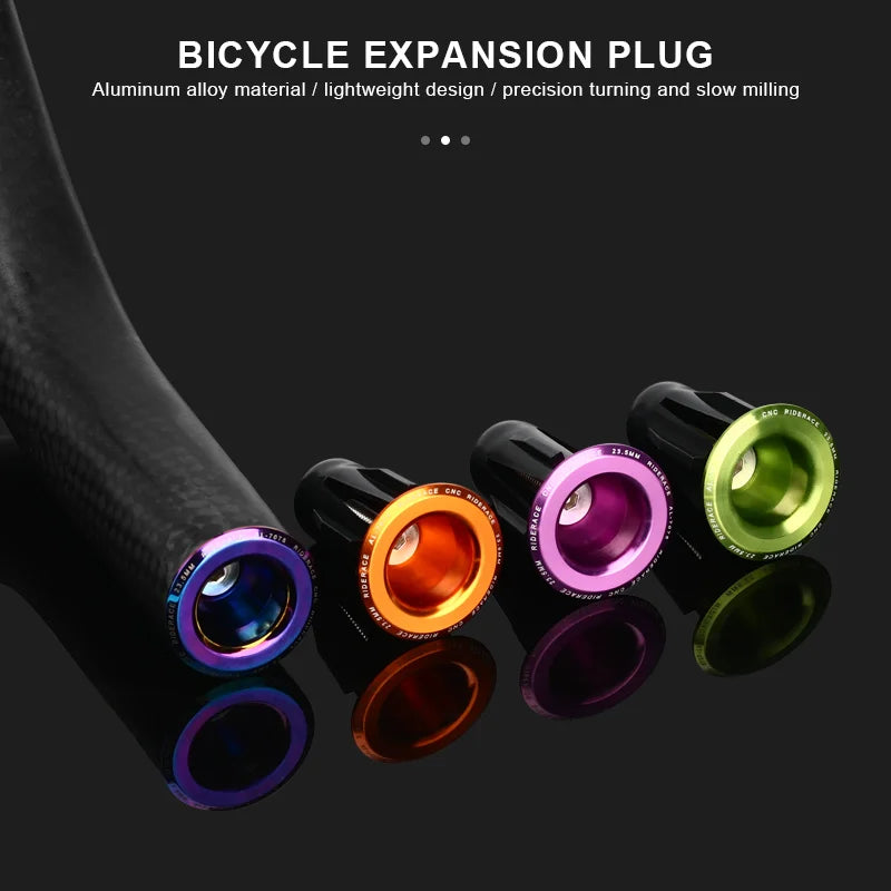 1 Pair Bicycle Handlebar End Plugs Alloy Caps