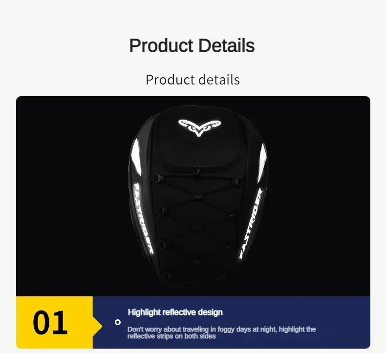 45L waterproof motorcycle tail bag, high capacity