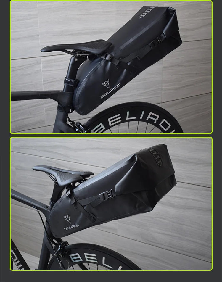 Waterproof bike saddle bag for MTB & road cycling