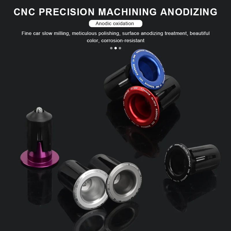 1 Pair Bicycle Handlebar End Plugs Alloy Caps