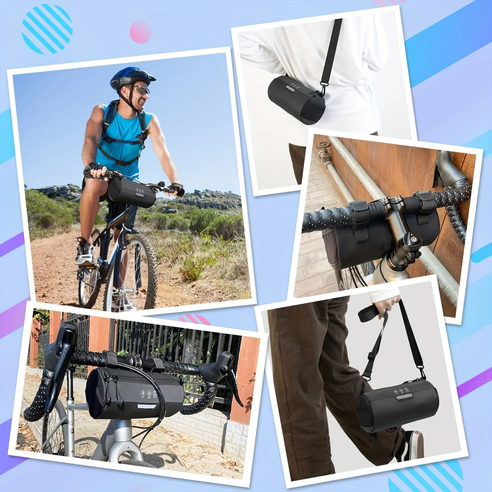 Bike Handlebar Roll Bag Waterproof Reflective