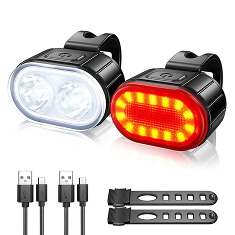 Waterproof LED Bike Headlight & Taillight Set