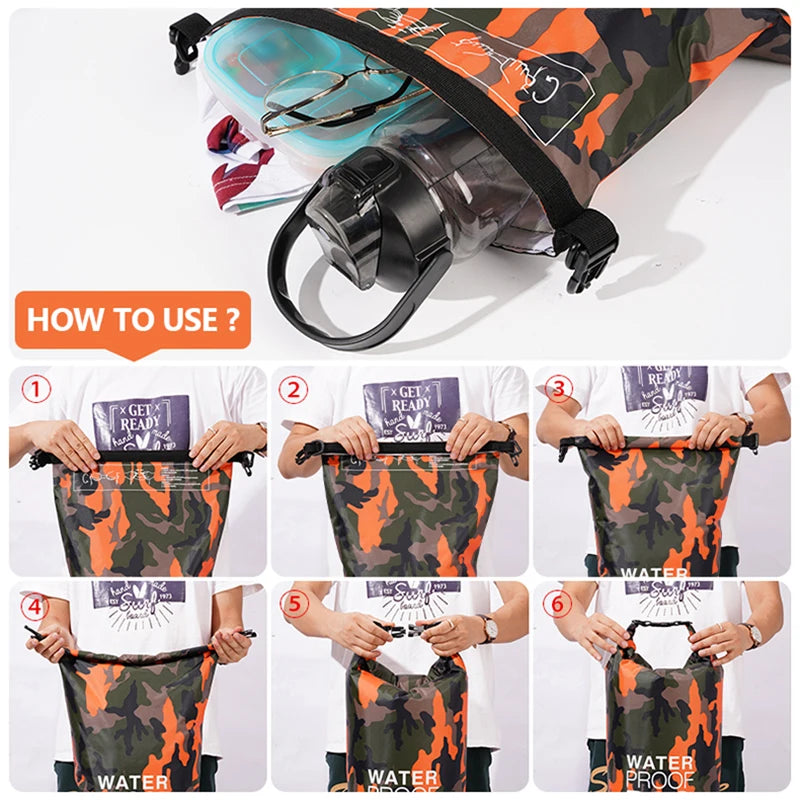 30L/15L Waterproof Dry Bag Backpack with Wet Pocket
