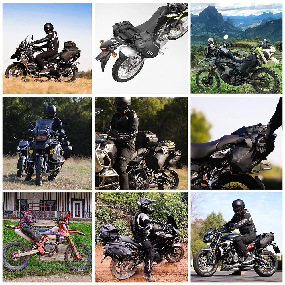 Rhinowalk waterproof motorcycle pannier bags 18–48L
