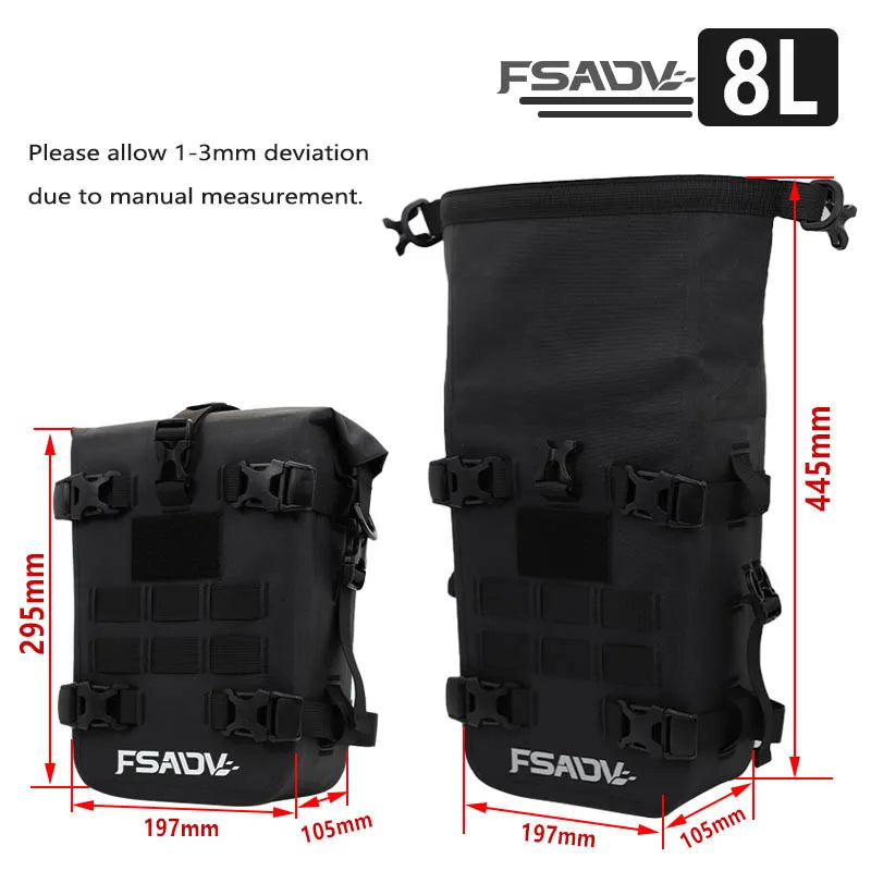 Universal 8L waterproof motorcycle tool frame bag
