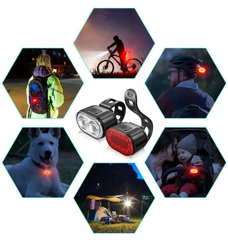 Waterproof LED Bike Headlight & Taillight Set