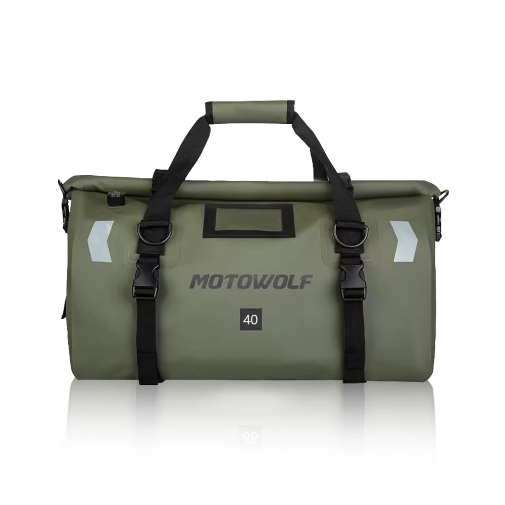 Waterproof motorcycle tail bag, 20–66L travel pack