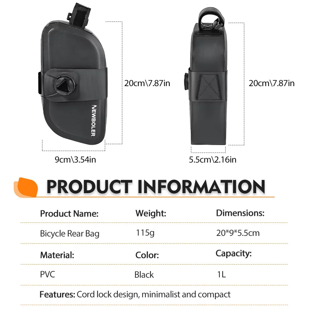 NEWBOLER Mini Bike Saddle Bag 1L Lightweight