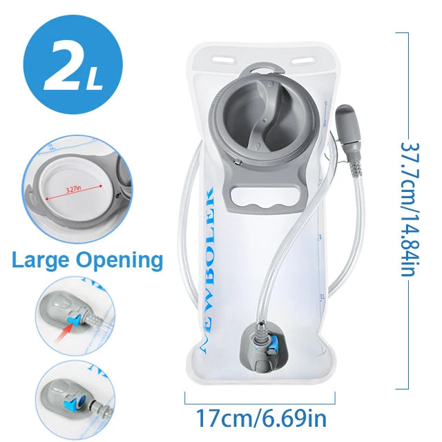 Hydration backpack with 1.5–3L water bladder reservoir