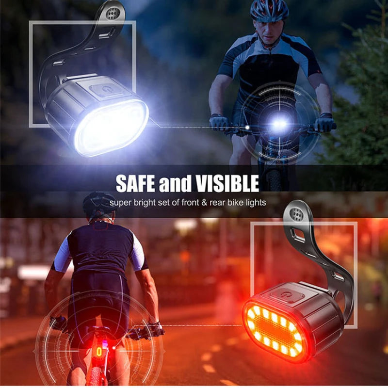 Waterproof LED Bike Headlight & Taillight Set