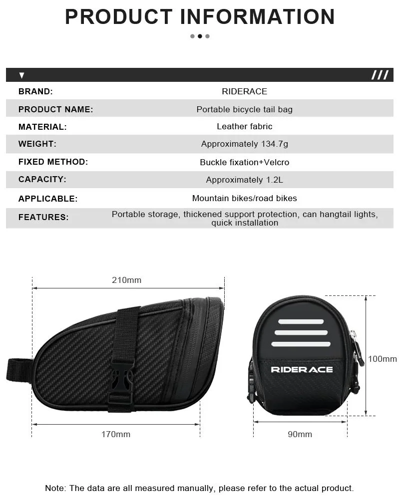Bicycle Seat Tail Bag Waterproof Reflective Storage